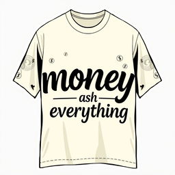 Design a cream-colored shirt with the theme 'money is everything'