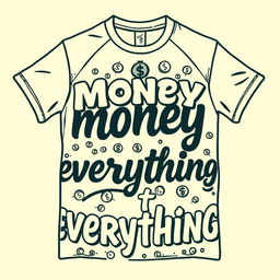 Design a cream-colored shirt with the theme 'money is everything'