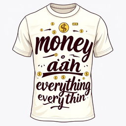 Design a cream-colored shirt with the theme 'money is everything'