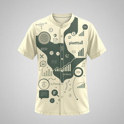 Design a cream-colored shirt with a theme representing a money management company