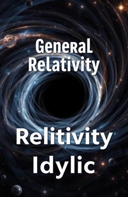 Create a book cover featuring the title 'General Relativity' and the subtitle 'Idyllic'