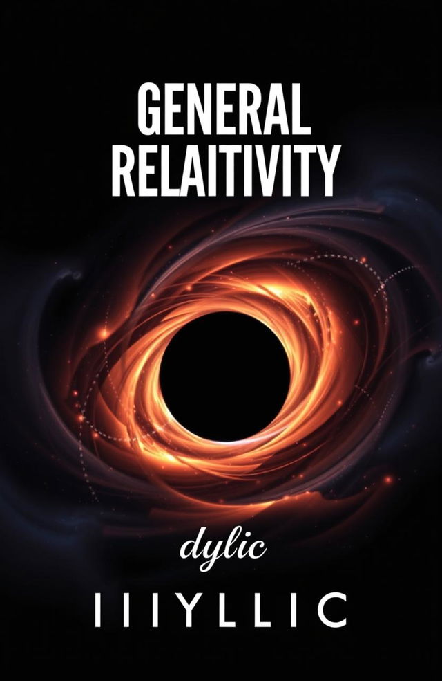 Create a book cover featuring the title 'General Relativity' and the subtitle 'Idyllic'