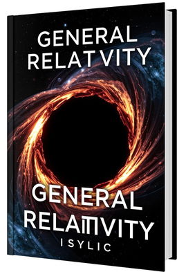 Design a captivating book cover for 'General Relativity' with the subtitle 'Idyllic'