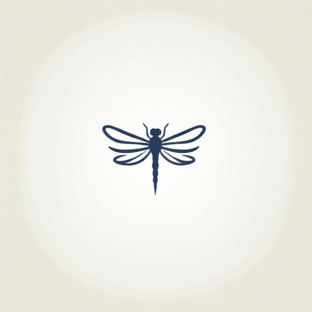 Design an expressive and stylish logo for a website, featuring the dragonfly as its central motif.