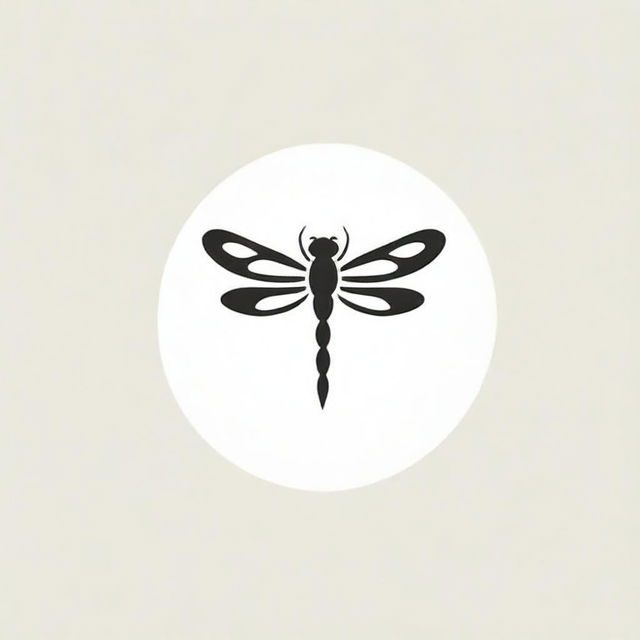 Design an expressive and stylish logo for a website, featuring the dragonfly as its central motif.