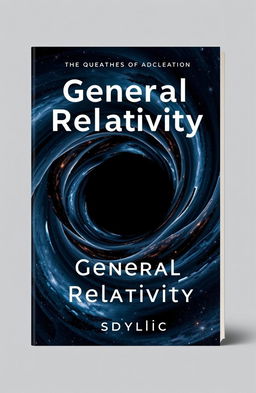 Design a book cover for a book titled 'General Relativity' with the subtitle 'Idyllic'