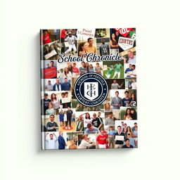 Design a book cover for a school chronicle that captures the essence of a memorable school year