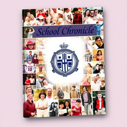 Design a book cover for a school chronicle that captures the essence of a memorable school year