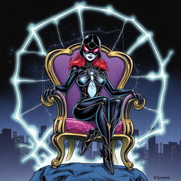 A detailed illustration of Madame Web, the iconic Marvel character