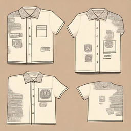 Design a cream-colored shirt with a money laundering theme, specifically tailored for Indonesia