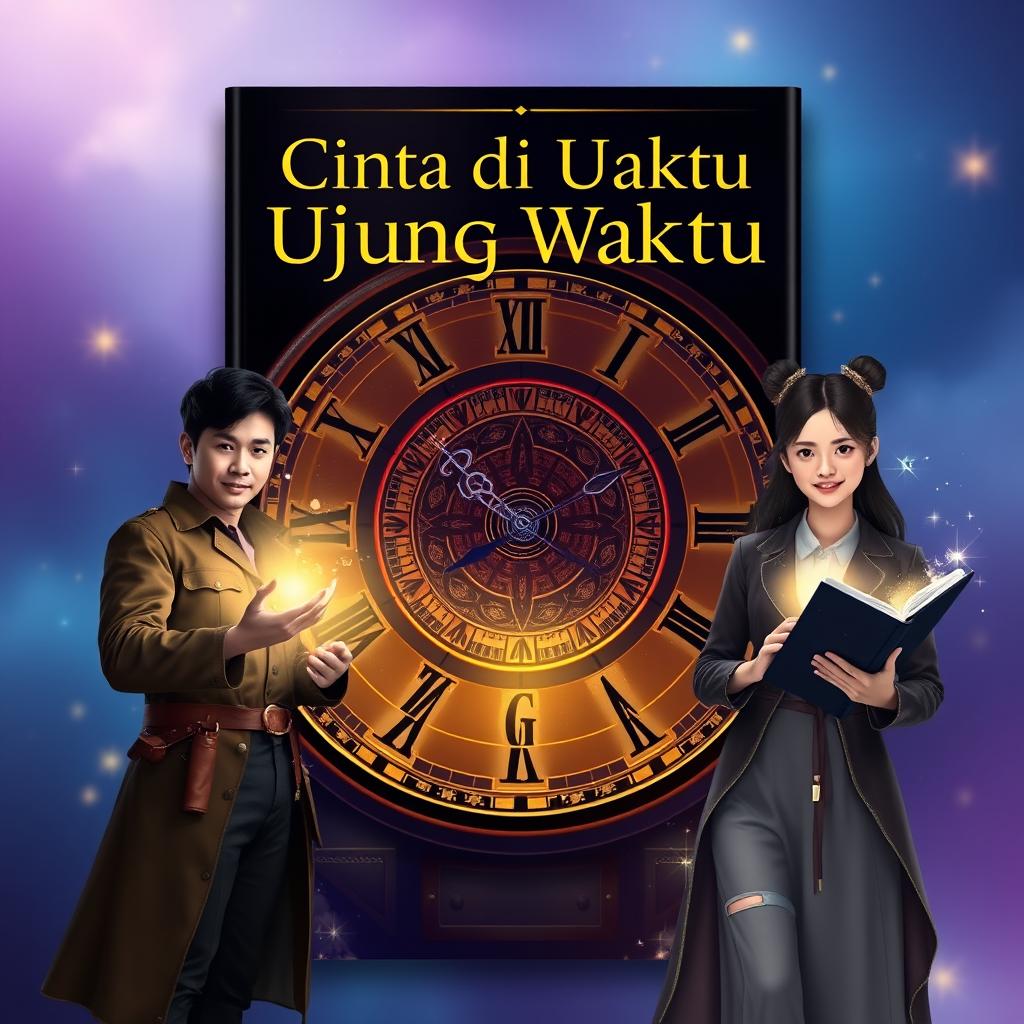 Create a design picture for the novel titled 'Cinta di Ujung Waktu