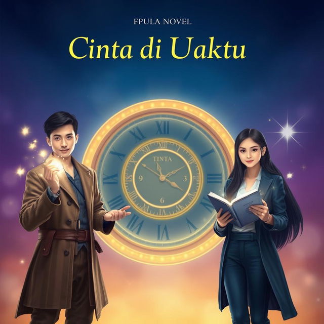 Create a design picture for the novel titled 'Cinta di Ujung Waktu