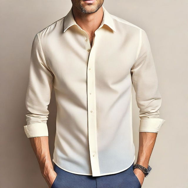 Design the best cream-colored shirt in the world