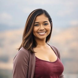 A portrait of a beautiful, confident girl with a radiant smile