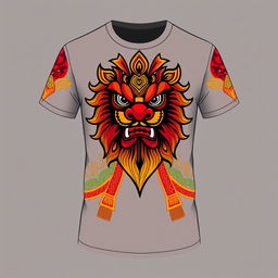 A stylish shirt design featuring elements of Reog Ponorogo, a traditional Indonesian dance