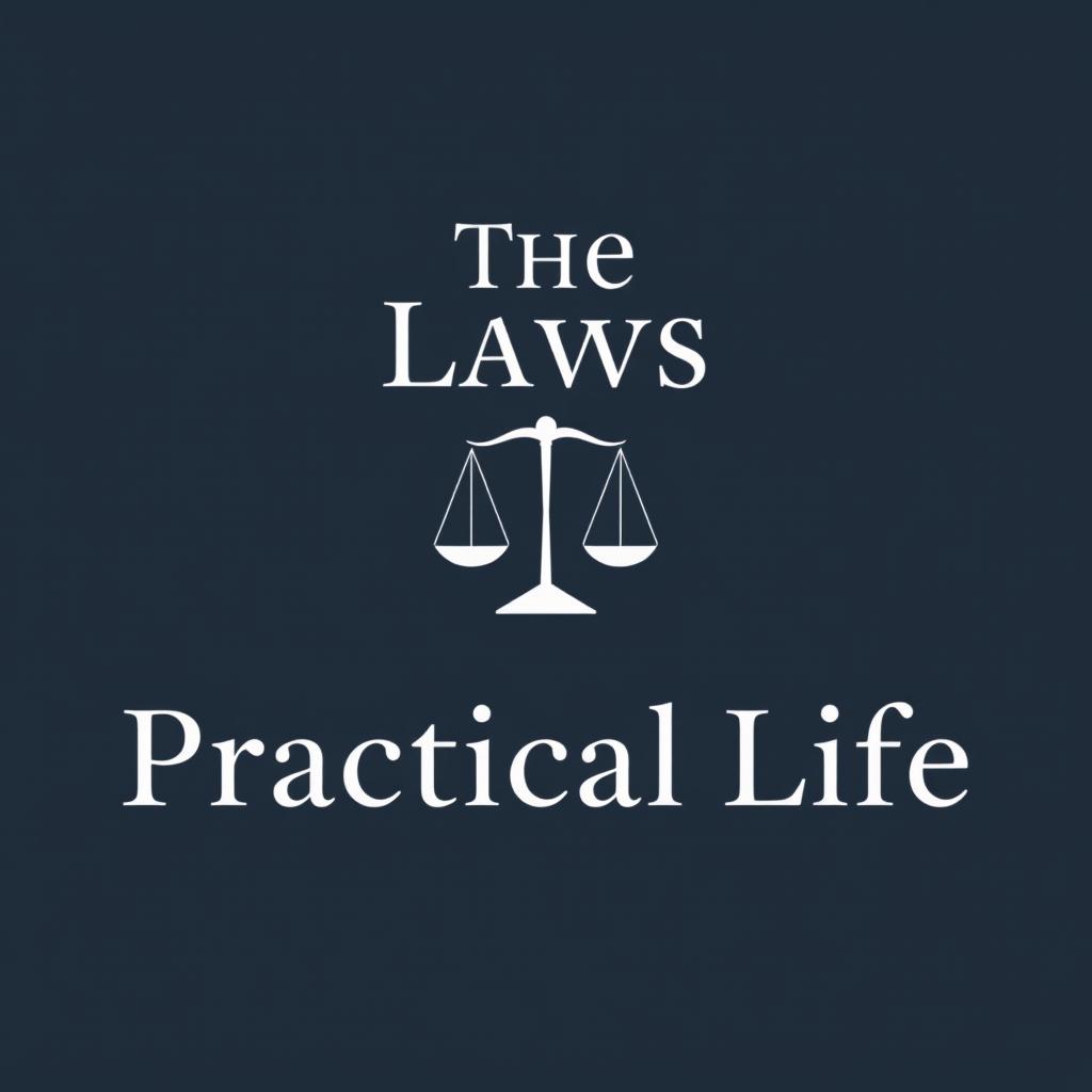 Design a minimalist book cover titled 'The Laws of Practical Life