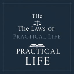 Design a minimalist book cover titled 'The Laws of Practical Life