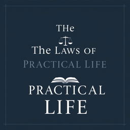 Design a minimalist book cover titled 'The Laws of Practical Life