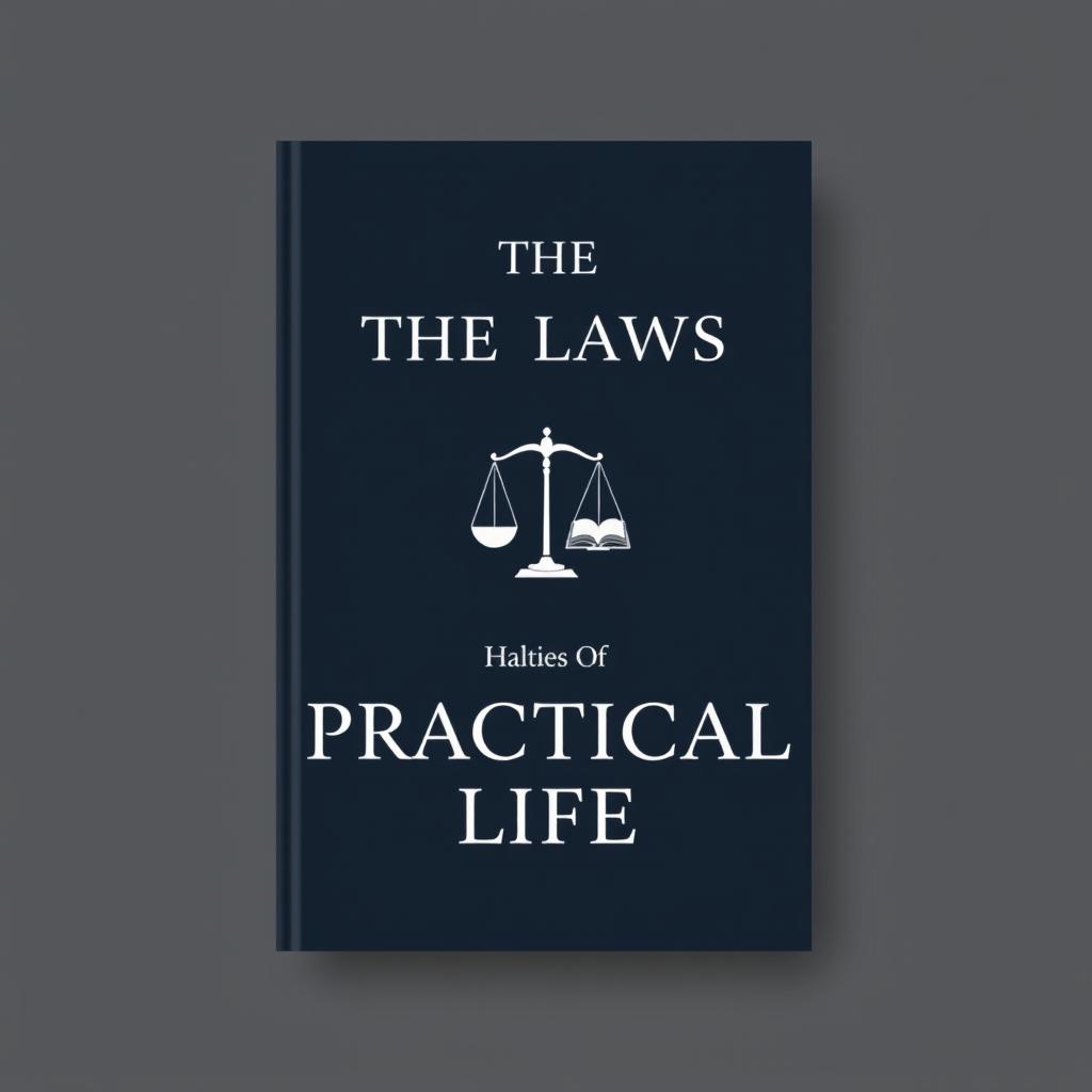 Design a minimalist book cover titled 'The Laws of Practical Life