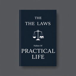 Design a minimalist book cover titled 'The Laws of Practical Life