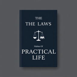 Design a minimalist book cover titled 'The Laws of Practical Life