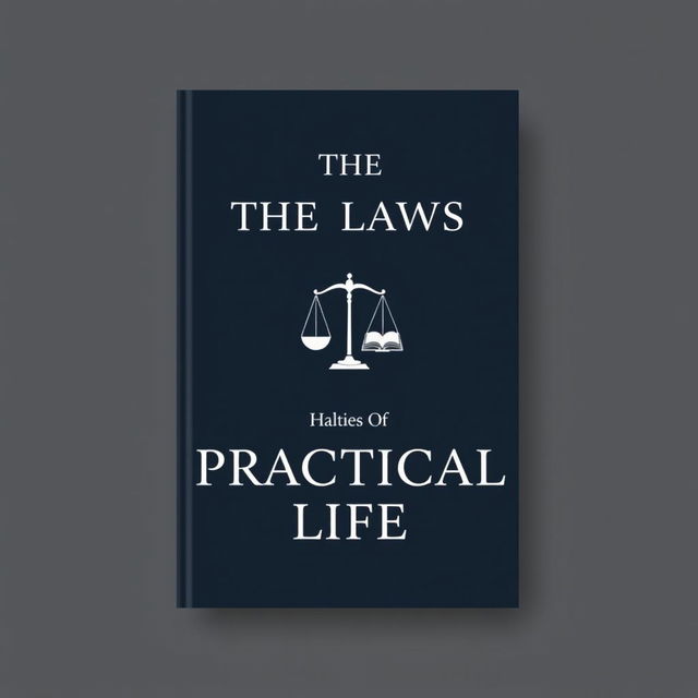 Design a minimalist book cover titled 'The Laws of Practical Life