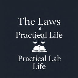 Design a minimalist book cover titled 'The Laws of Practical Life