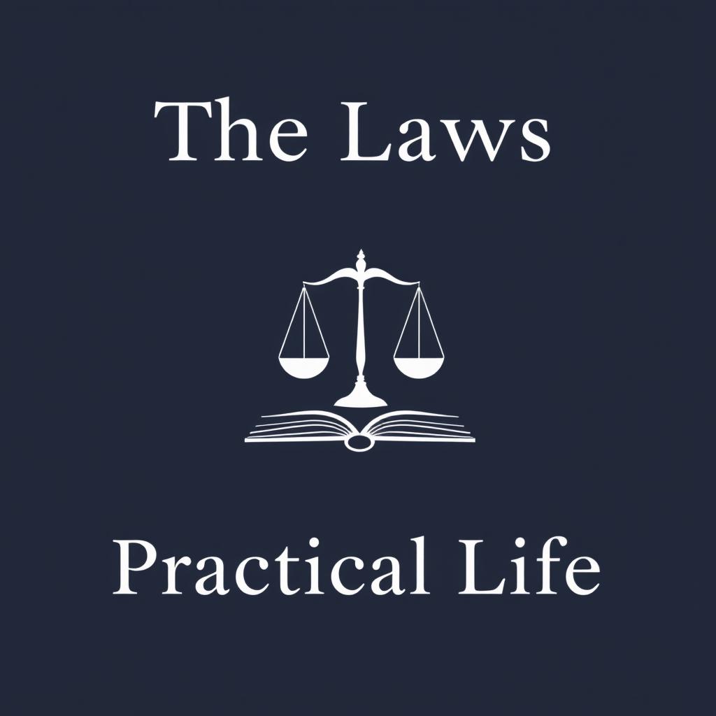 Design a minimalist book cover titled 'The Laws of Practical Life