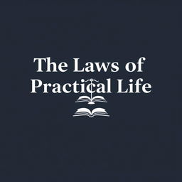 Design a minimalist book cover titled 'The Laws of Practical Life