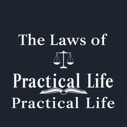 Design a minimalist book cover titled 'The Laws of Practical Life