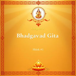 Create a cover page for Bhagavad Gita Chapter 1, Shlok 1