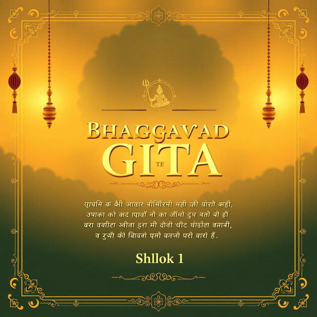 Create a cover page for Bhagavad Gita Chapter 1, Shlok 1