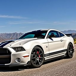 A high-quality image of a Ford Shelby GT, showcasing its sleek design and powerful stance