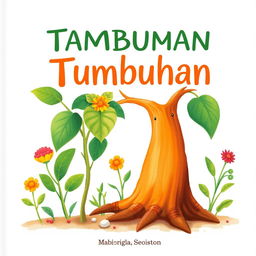 Sampul buku yang menggambarkan perkembangan tumbuhan, dengan ilustrasi tanaman yang sedang tumbuh dari biji menjadi tanaman dewasa