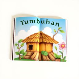 Sampul buku yang menggambarkan perkembangan tumbuhan, dengan ilustrasi tanaman yang sedang tumbuh dari biji menjadi tanaman dewasa