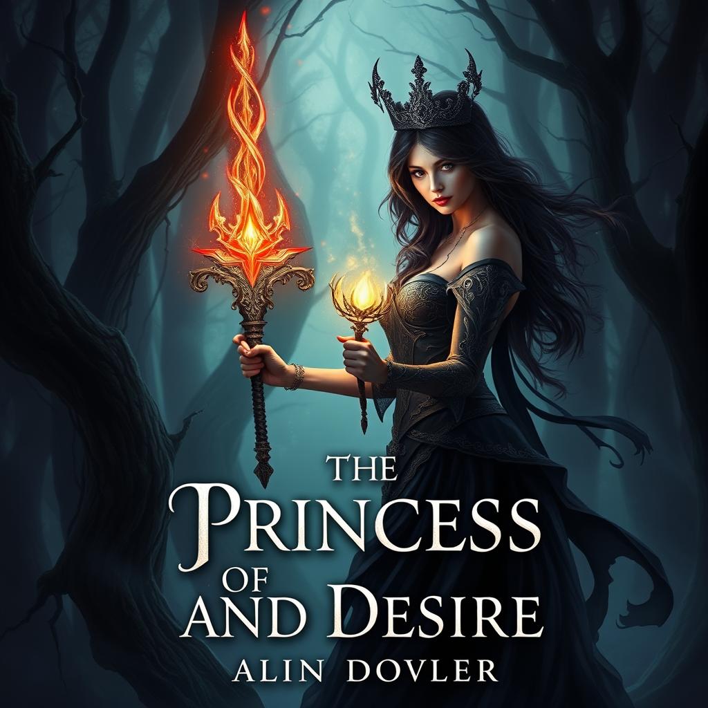 Create a fantasy book cover with the title 'The Princess of Death and Desire'