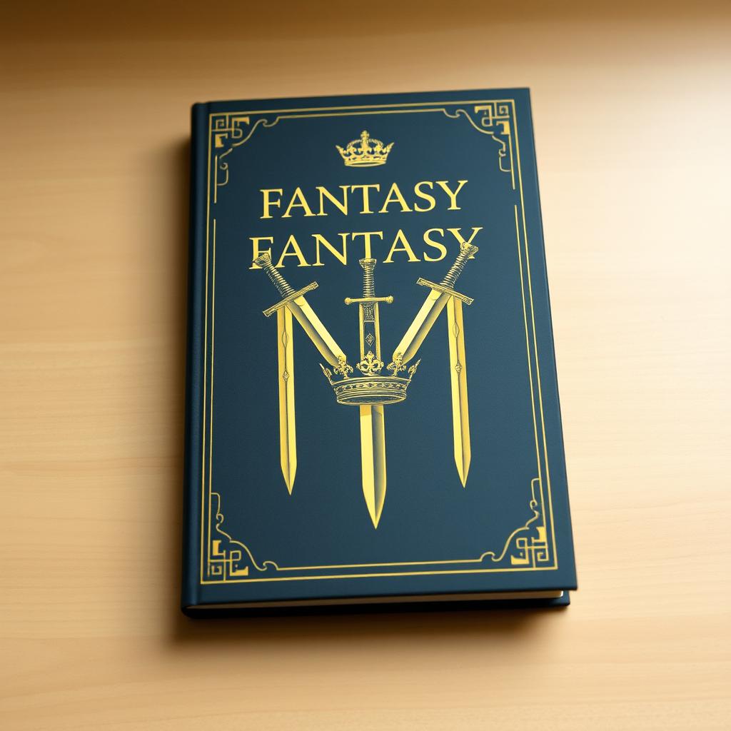 Create a fantasy book cover with a very simple design