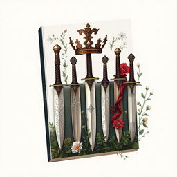 A captivating book cover featuring a collection of daggers with intricate designs