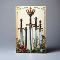 A captivating book cover featuring a collection of daggers with intricate designs