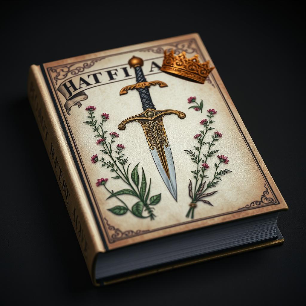 A captivating book cover featuring a dagger with intricate designs