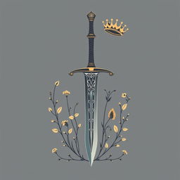 A simple and elegant book cover for a fantasy novel featuring a dagger with intricate designs