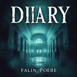 Create a book cover for a novel titled 'Diary' that revolves around a mental hospital