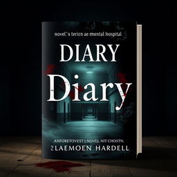 Create a book cover for a novel titled 'Diary' that revolves around a mental hospital