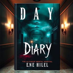 Create a book cover for a novel titled 'Diary' that revolves around a mental hospital