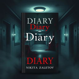 Create a book cover for a novel titled 'Diary' by Nikita Zaletov that revolves around a mental hospital