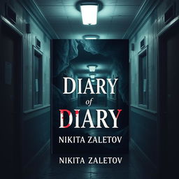 Create a book cover for a novel titled 'Diary' by Nikita Zaletov that revolves around a mental hospital