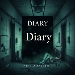 Create a book cover for a novel titled 'Diary' by Nikita Zaletov that revolves around a mental hospital