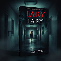 Create a book cover for a novel titled 'Diary' by Nikita Zaletov that revolves around a mental hospital