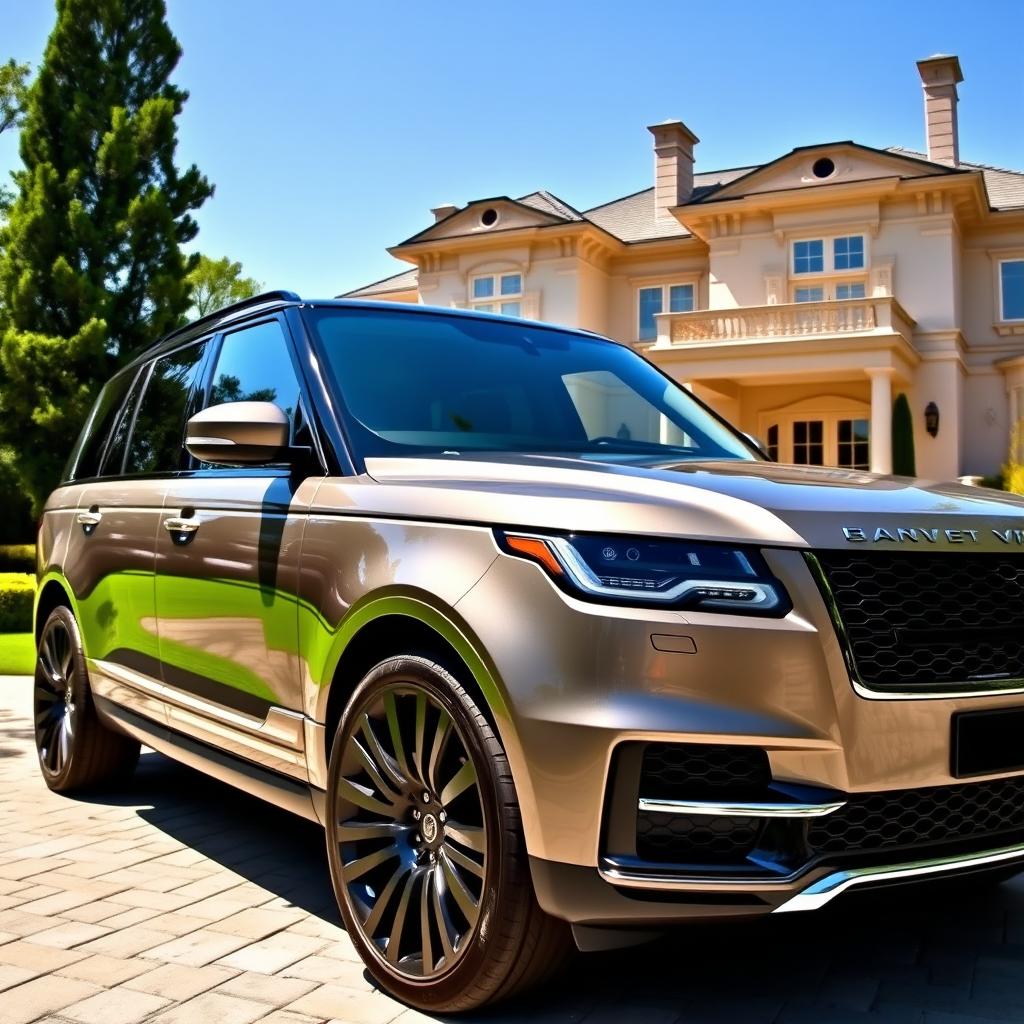 A luxurious SUV with sleek, modern design, featuring a shiny metallic finish and high-end detailing