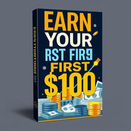 Create an ebook cover for a book titled 'Earn Your First $100'